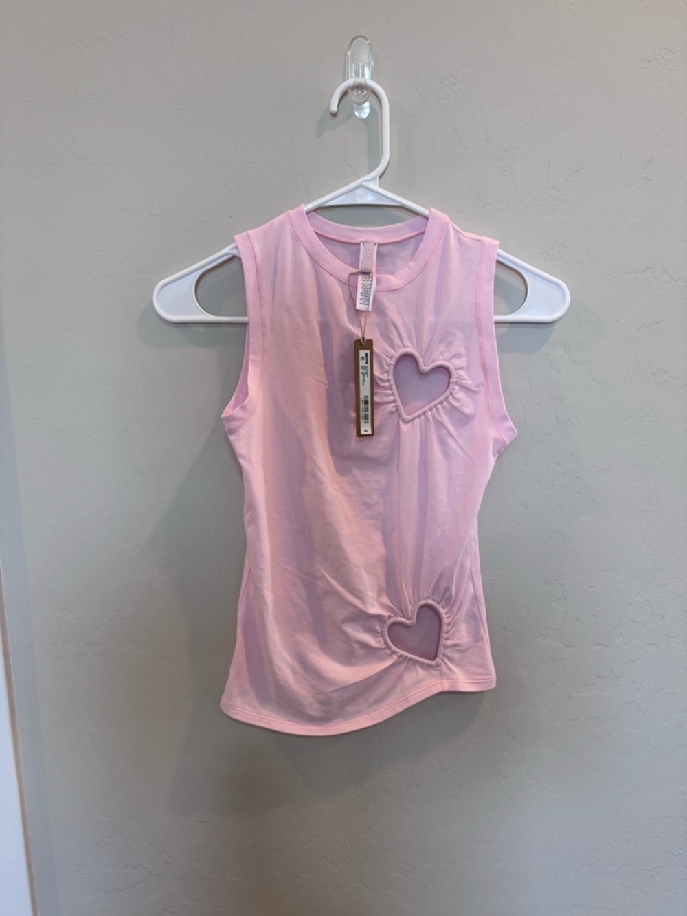 NWT SKIMS Pink Heart Cutout Tank Top - Picture 4 of 6